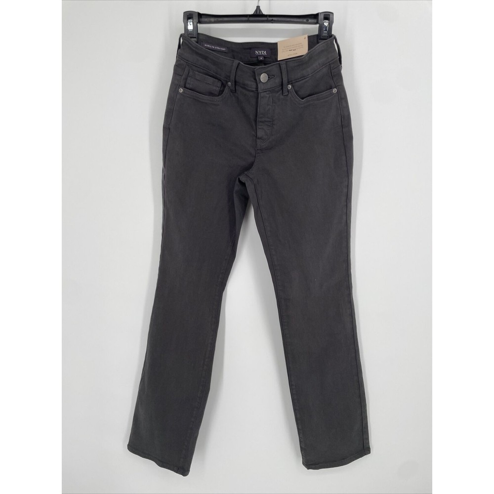 NYDJ Women's Size 4 Marilyn Straight Gray Denim Jeans Inseam 31", NWT
